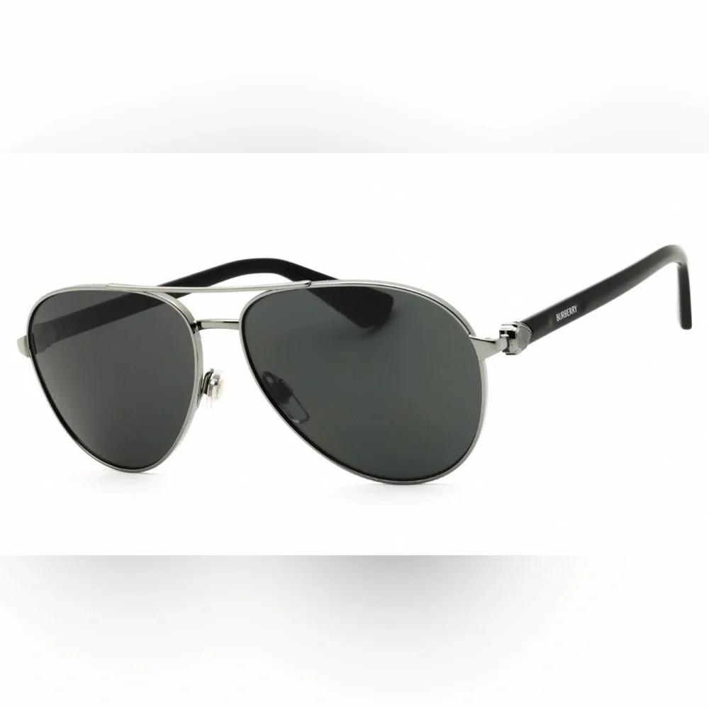 Burberry Gun Metal Aviator Sunglasses (NWT)